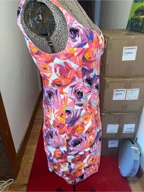 Nanette Lepore Floral Sheath Dress in Pink, Orange & Purple